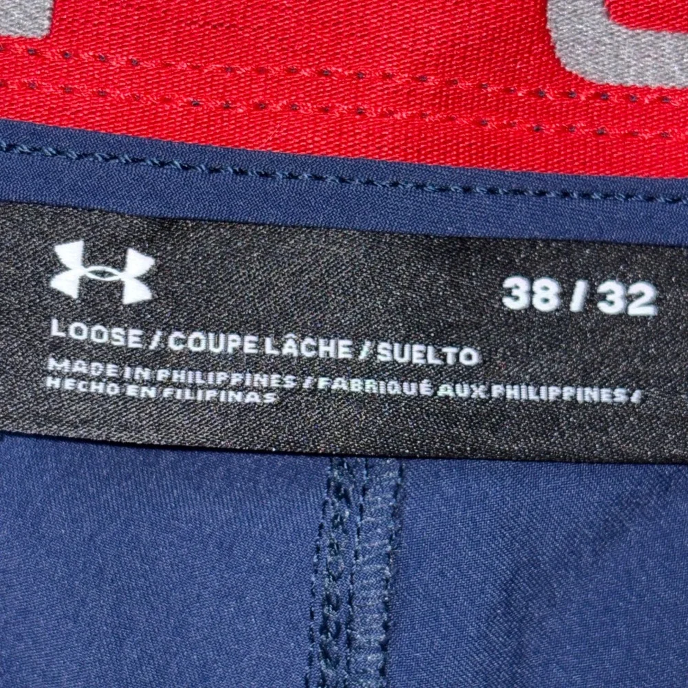 Under Armour Mens Golf Pants Navy Blue Loose Fit Performance Trousers 38x32